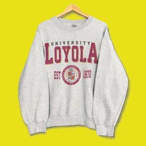 1870 Loyola University Chicago Loyola University sweatshirt shirt grey Throwback